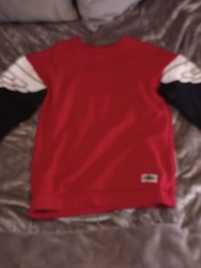 Jordan Red Colorblock Crew with Black & White Sleeves